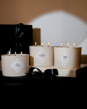 Trio grandes bougies parfumées