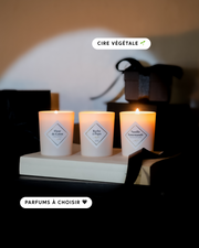 Trio petites bougies parfumées
