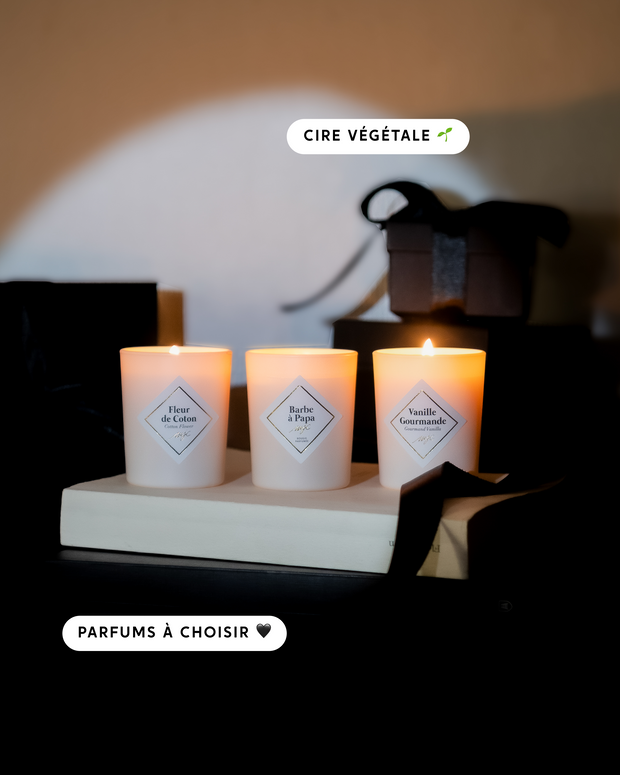 Trio petites bougies parfumées