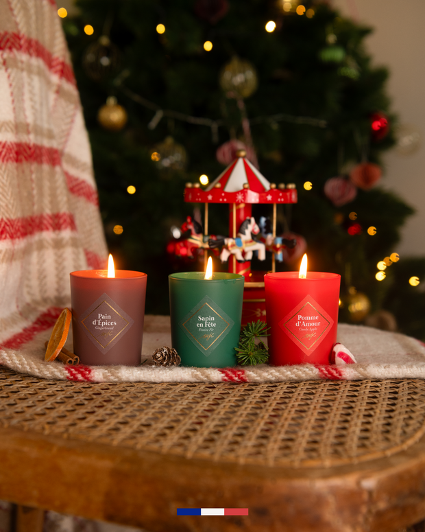 Coffret trio bougies de Noël