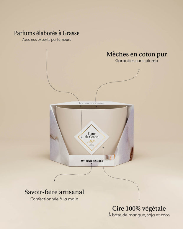 Grande bougie Fleur de Coton